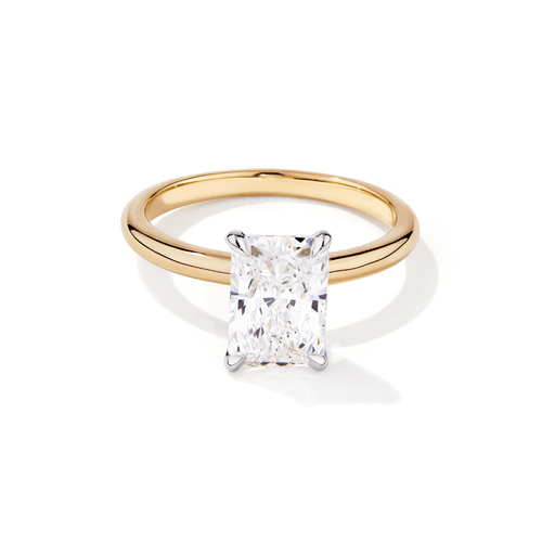 2.00ct Laboratory-Grown Diamond Radiant Cut Solitaire Ring in 18kt Yellow and White Gold Rings Bevilles 