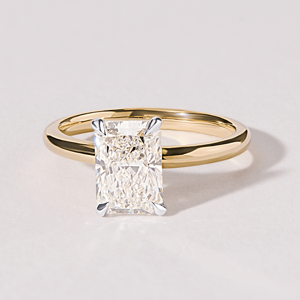 2.00ct Laboratory-Grown Diamond Radiant Cut Solitaire Ring in 18kt Yellow and White Gold Rings Bevilles 