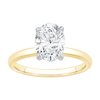2.00ct Laboratory Grown Diamond Oval Cut Solitaire Ring in 18ct Yellow Gold and 18ct White Gold Bevilles Jewellers 