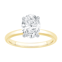 2.00ct Laboratory Grown Diamond Oval Cut Solitaire Ring in 18ct Yellow Gold and 18ct White Gold Bevilles Jewellers 