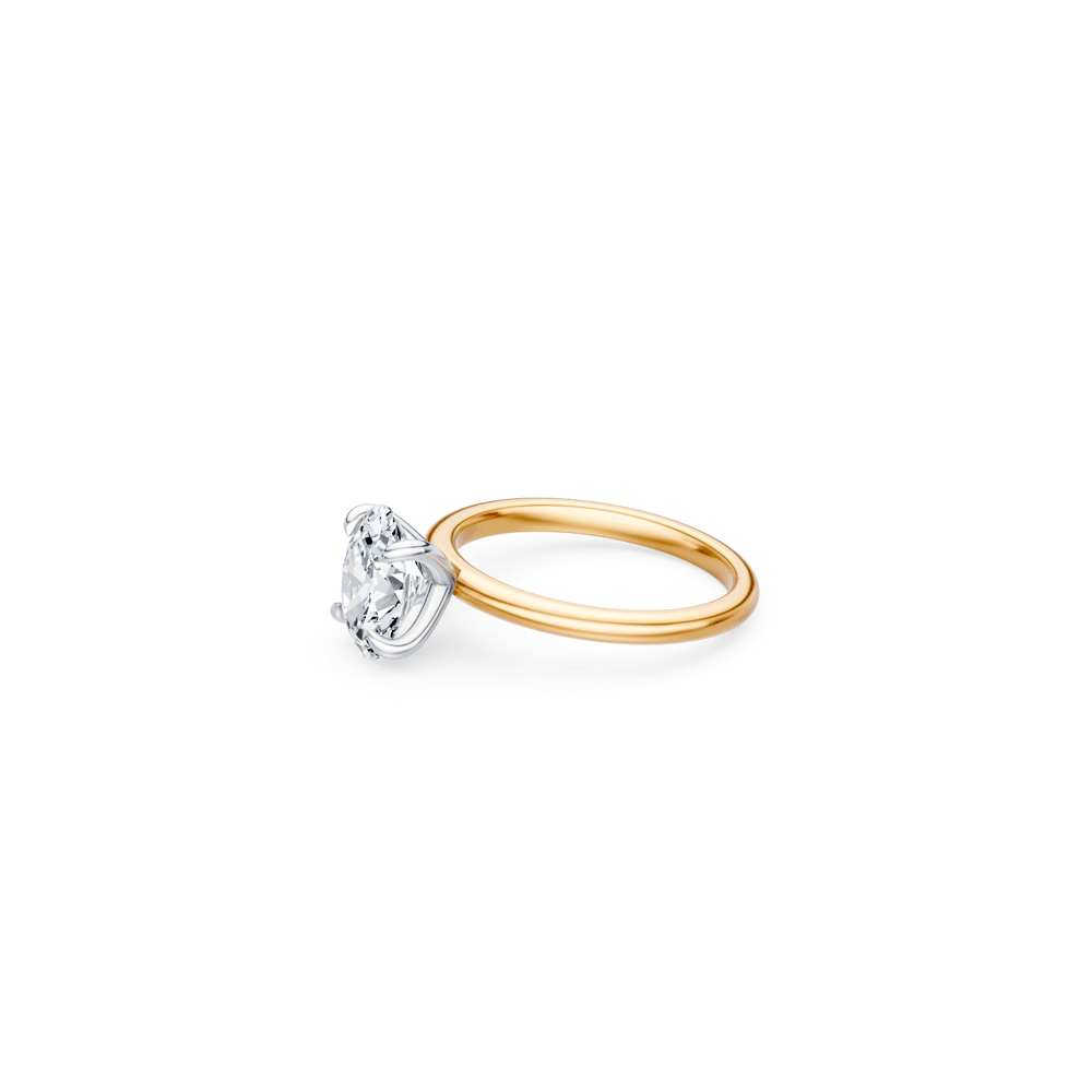 2.00ct Laboratory Grown Diamond Oval Cut Solitaire Ring in 18kt Yellow Gold and 18kt White Gold Rings Bevilles 
