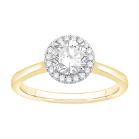 Solitaire Ring with 1.20ct of Laboratory Grown Diamonds in 18ct Yellow and White Gold Bevilles Jewellers 