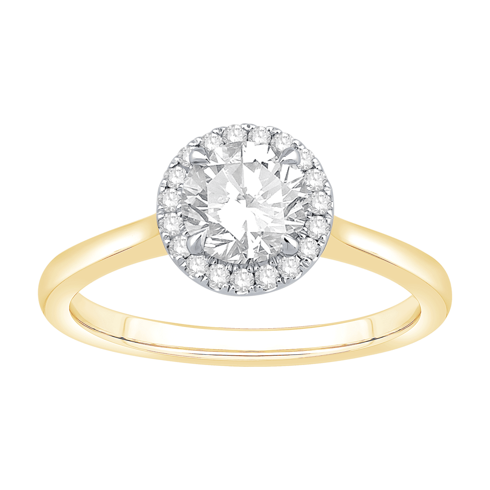 Solitaire Ring with 1.20ct of Laboratory Grown Diamonds in 18ct Yellow and White Gold Bevilles Jewellers 