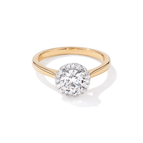 Solitaire Ring with 1.20tw of Laboratory-Grown Diamonds in 18kt Yellow and White Gold Rings Bevilles 