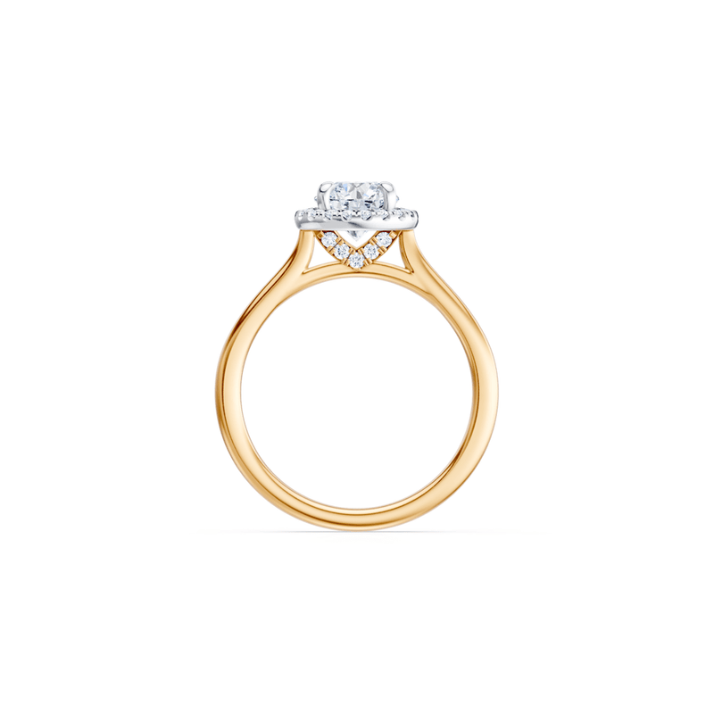 Solitaire Ring with 1.20tw of Laboratory-Grown Diamonds in 18kt Yellow and White Gold Rings Bevilles 