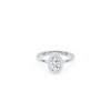 Oval Solitaire Ring with 1.15tw of Laboratory-Grown Diamonds in 18kt White Gold Rings Bevilles 