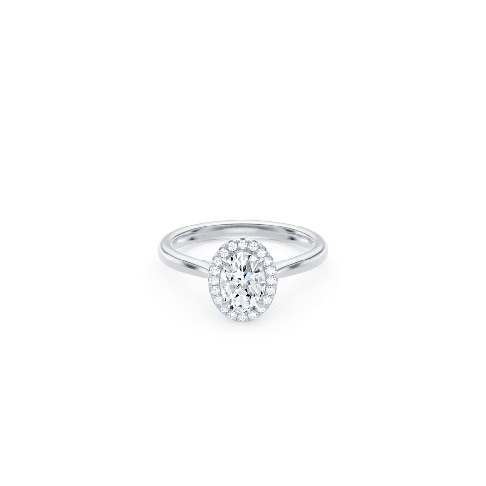 Oval Solitaire Ring with 1.15tw of Laboratory-Grown Diamonds in 18kt White Gold Rings Bevilles 