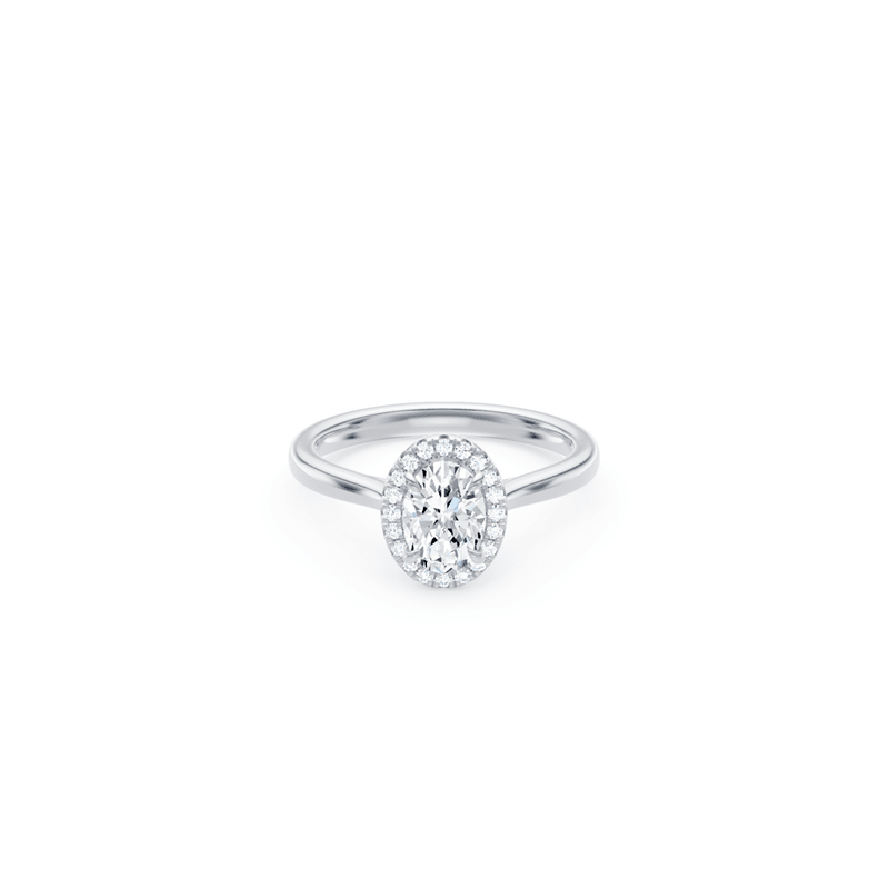 Oval Solitaire Ring with 1.15tw of Laboratory-Grown Diamonds in 18kt White Gold Rings Bevilles 