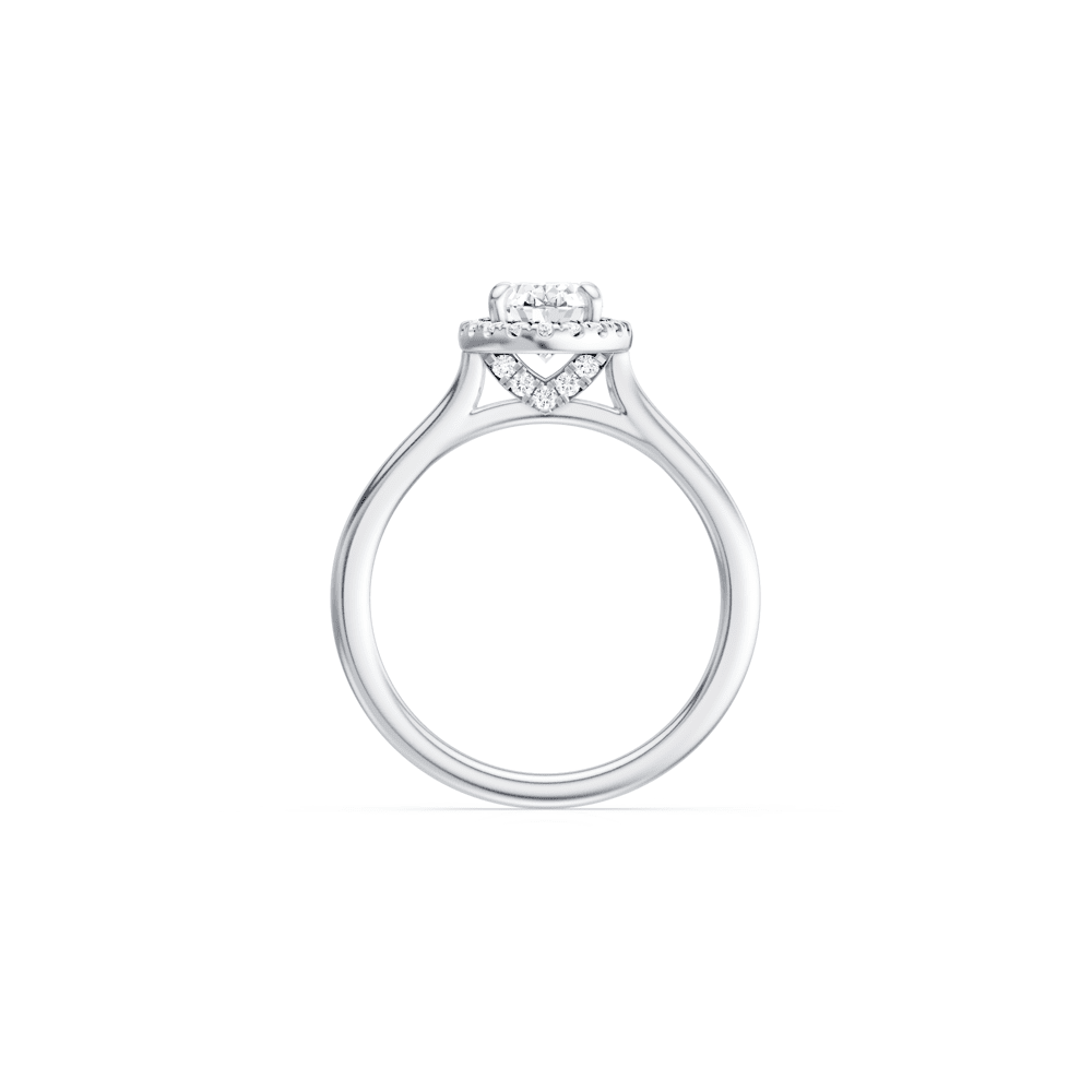 Oval Solitaire Ring with 1.15tw of Laboratory-Grown Diamonds in 18kt White Gold Rings Bevilles 