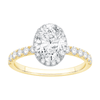 Hidden Halo Oval Solitaire Ring with 2.00ct of Laboratory Grown Diamonds in 18ct Yellow and White Gold Bevilles Jewellers 