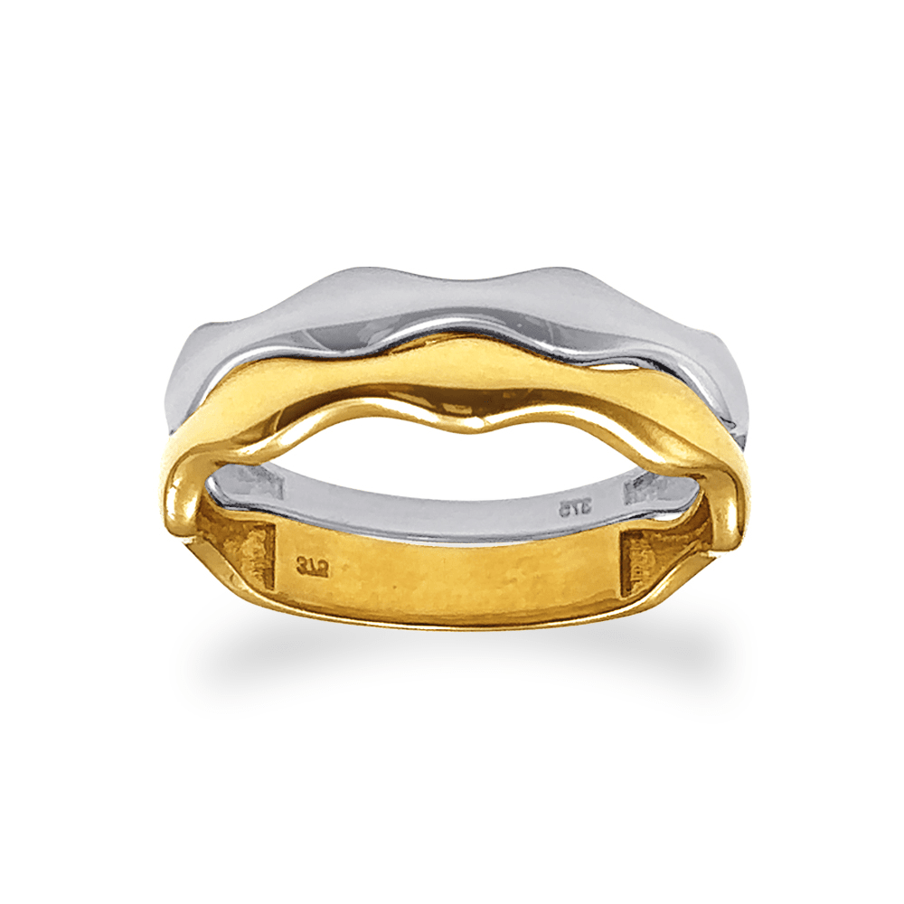 Organic Stack Two Tone Ring in 9ct Yellow Gold Bevilles Jewellers 