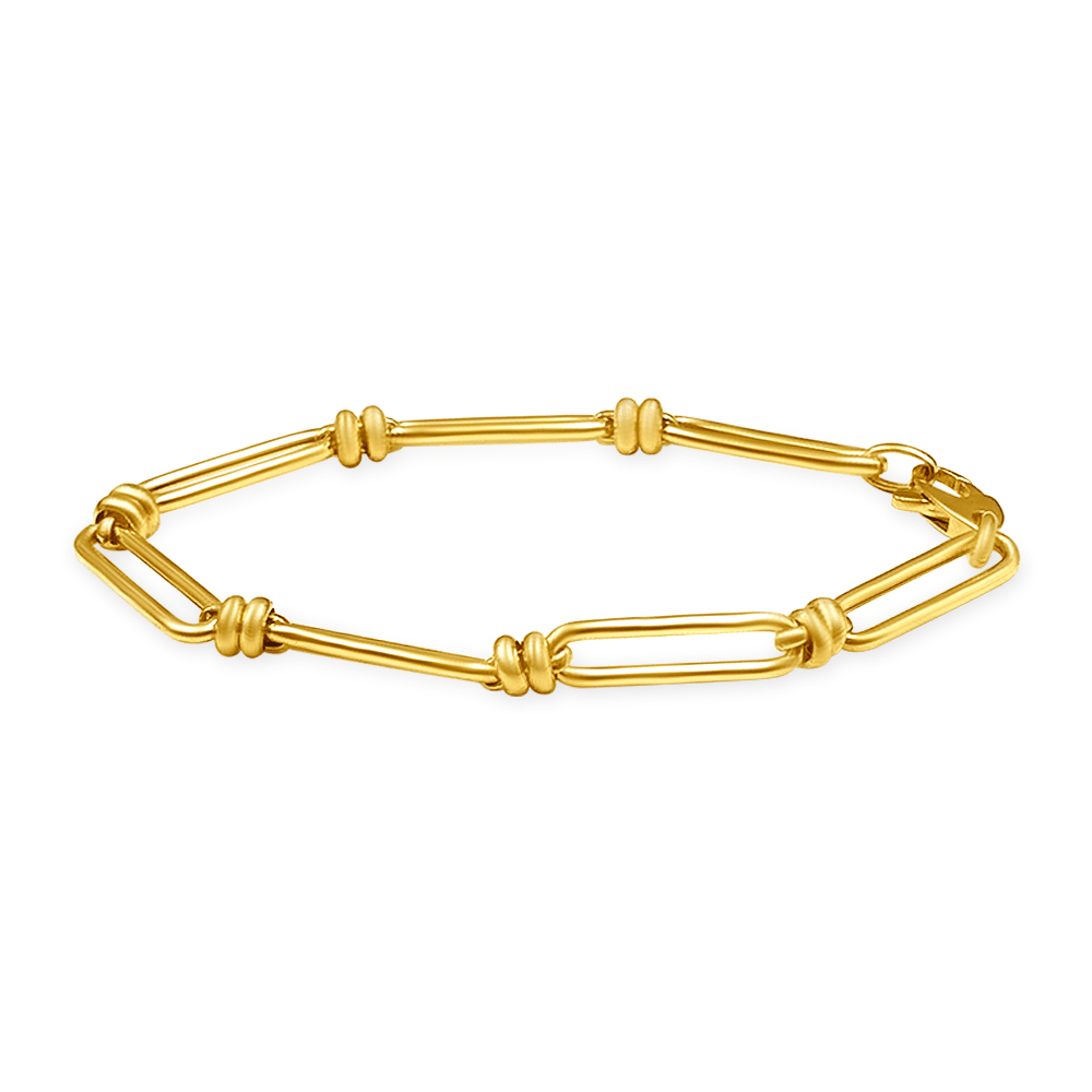 9ct Yellow Gold Silver Infused Paperclip Bracelet Bevilles Jewellers 