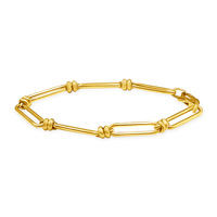 9ct Yellow Gold Silver Infused Paperclip Bracelet Bevilles Jewellers 