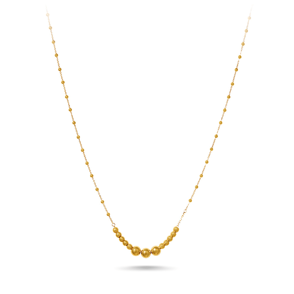 9ct Yellow Gold Gradiated Bead Chain Necklace 42cm Bevilles Jewellers 