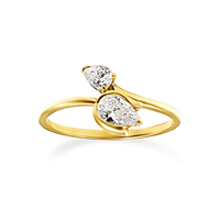 Tulip Wrap Ring with Cubic Zirconia in 9ct Yellow Gold Bevilles Jewellers 