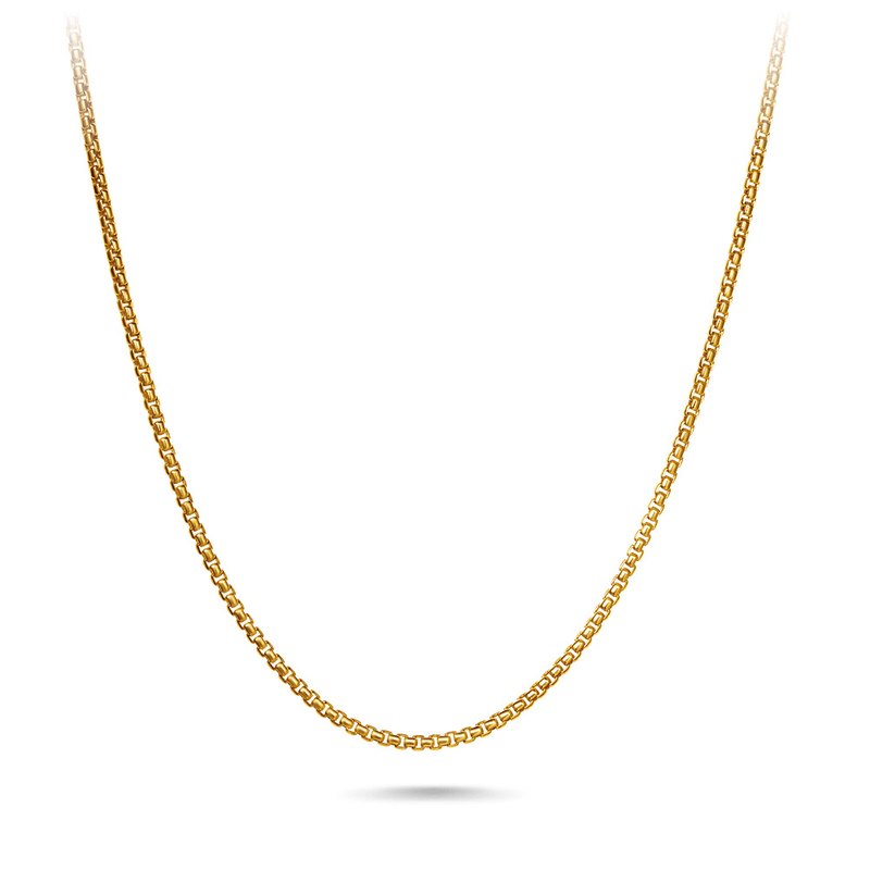 9ct Yellow Gold Medium Round Box Chain Necklace 45cm Bevilles Jewellers 