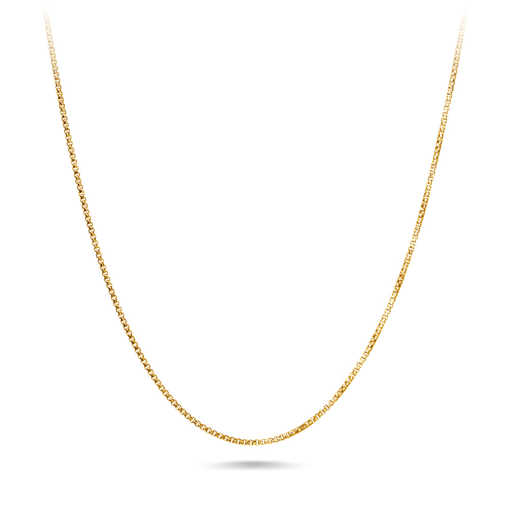 9ct Yellow Gold Small Box Chain Necklace 45cm Bevilles Jewellers 