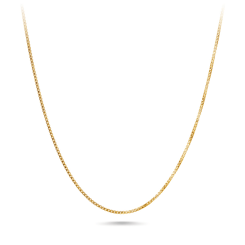 9ct Yellow Gold Small Box Chain Necklace 45cm Bevilles Jewellers 