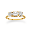 Trio Stone Ring with Cubic Zirconia in 9ct Yellow Gold Bevilles Jewellers 