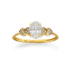 Oval and Hearts Ring with Cubic Zirconia in 9ct Yellow Gold Bevilles Jewellers 