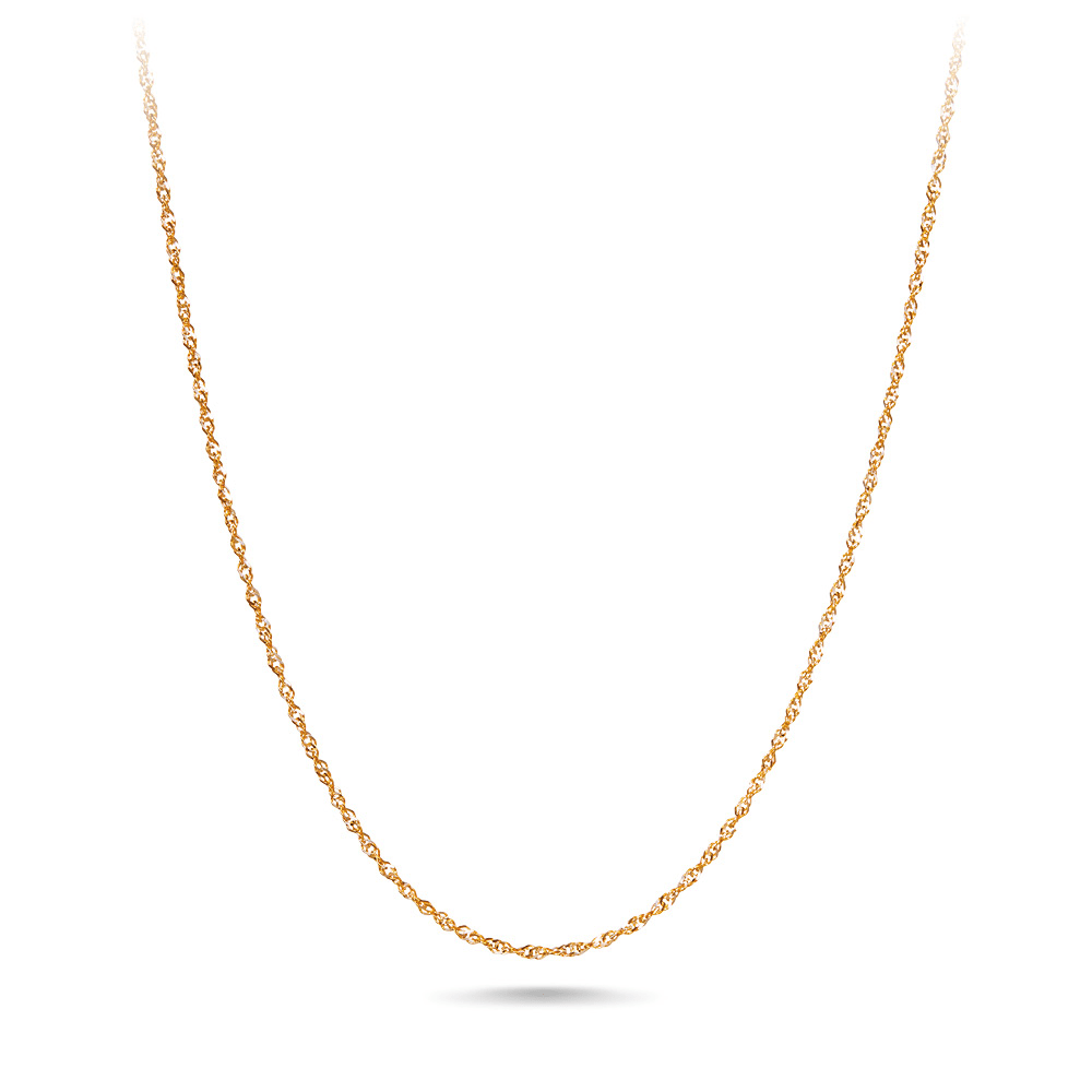 9ct Yellow Gold Singapore Two Tone Chain Necklace 45cm Bevilles Jewellers 
