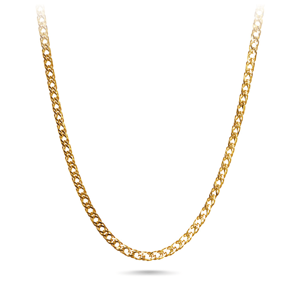 9ct Yellow Gold Double Curb Chain Necklace 45cm Bevilles Jewellers 