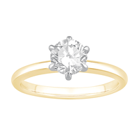 1.00ct Laboratory Grown Diamond Solitaire Ring in 18ct Yellow Gold and 18ct White Gold Bevilles Jewellers 