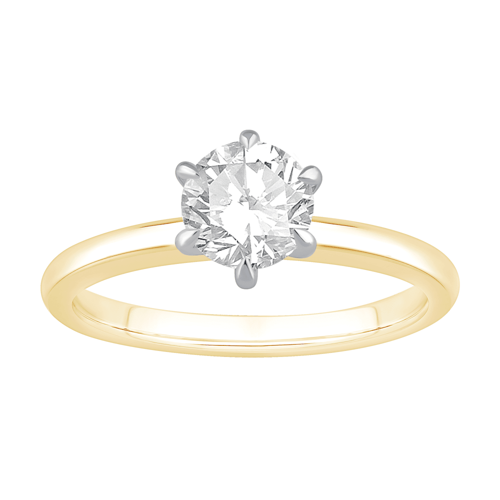 1.00ct Laboratory Grown Diamond Solitaire Ring in 18ct Yellow Gold and 18ct White Gold Bevilles Jewellers 