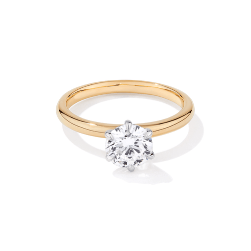 1.00ct Laboratory-Grown Diamond Solitaire Ring in 18kt Yellow and White Gold Rings Bevilles 