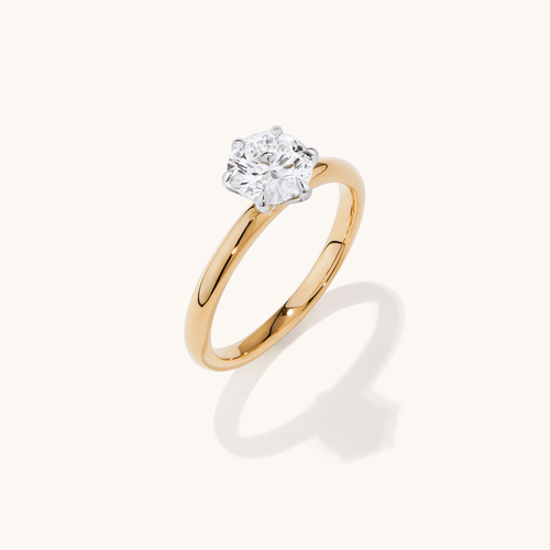 1.00ct Laboratory-Grown Diamond Solitaire Ring in 18kt Yellow and White Gold Rings Bevilles 