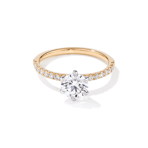 Solitaire Ring with 1.25tw of Laboratory-Grown Diamonds in 18kt Yellow and White Gold Rings Bevilles 