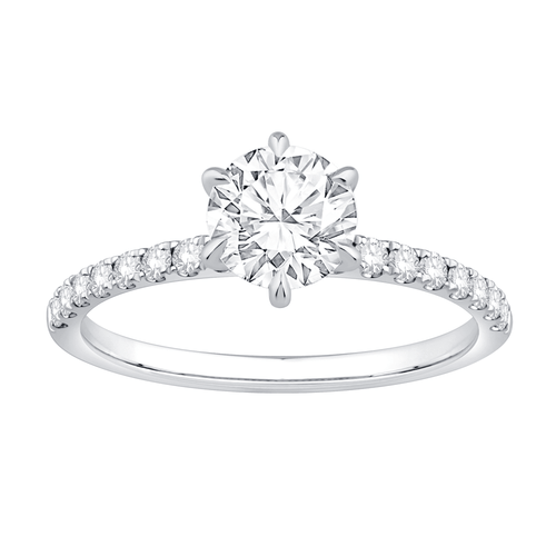 Solitaire Ring with 1.25ct of Laboratory Grown Diamonds in 18ct White Gold Bevilles Jewellers 