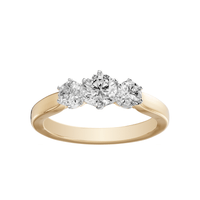 3 Stone Ring with 1.00ct of Laboratory Grown Diamonds in 18ct Yellow Gold Bevilles Jewellers 