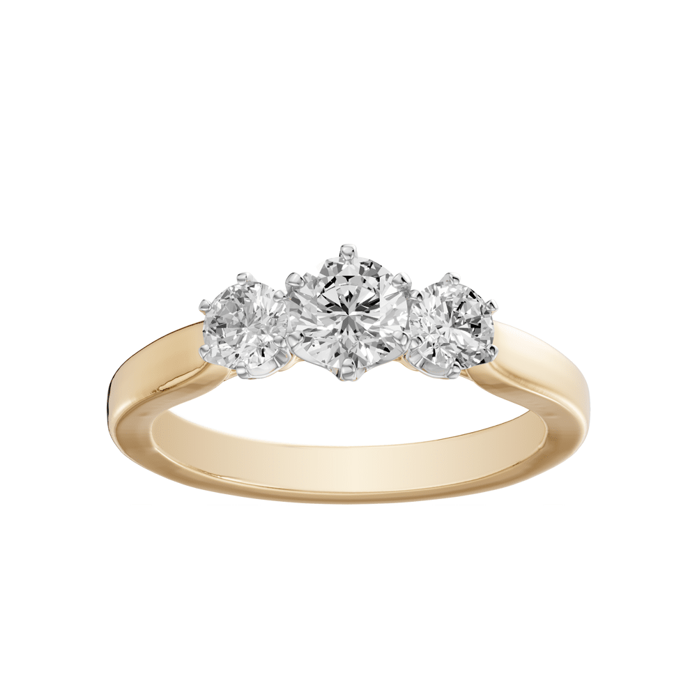 3 Stone Ring with 1.00ct of Laboratory Grown Diamonds in 18ct Yellow Gold Bevilles Jewellers 
