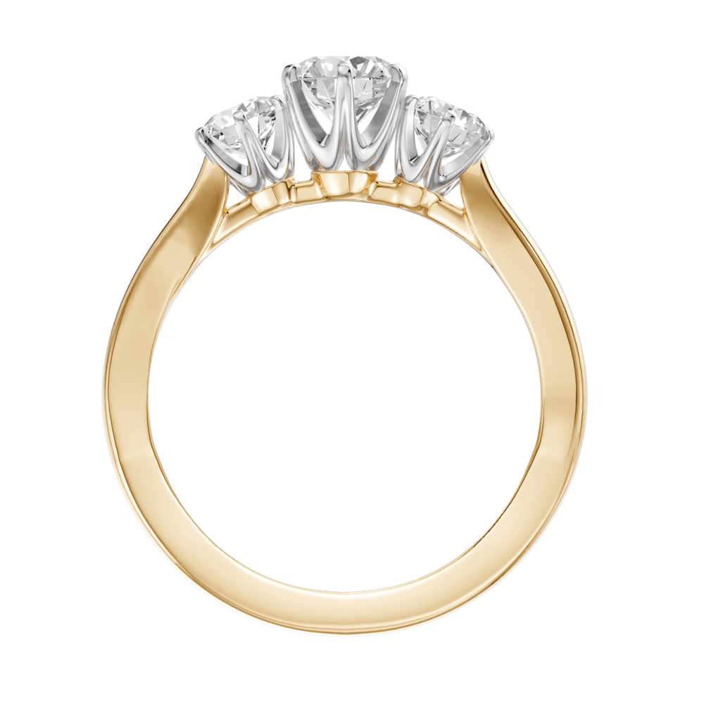 3 Stone Ring with 1.00ct of Laboratory Grown Diamonds in 18kt Yellow Gold Rings Bevilles 