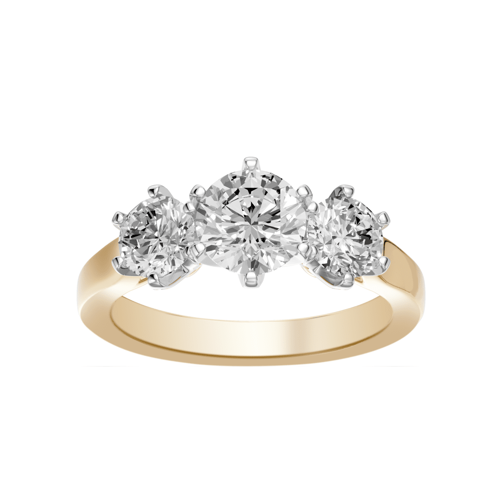 Three Stone Traditional Bridal Ring with 2.00ct of Laboratory Grown Diamonds in 18ct Yellow Gold Bevilles Jewellers 