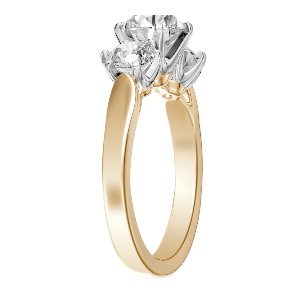 Three Stone Traditional Bridal Ring with 2.00tw of Laboratory-Grown Diamonds in 18kt Yellow Gold Rings Bevilles 
