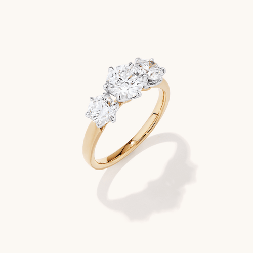 Three Stone Traditional Bridal Ring with 2.00tw of Laboratory-Grown Diamonds in 18kt Yellow Gold Rings Bevilles 