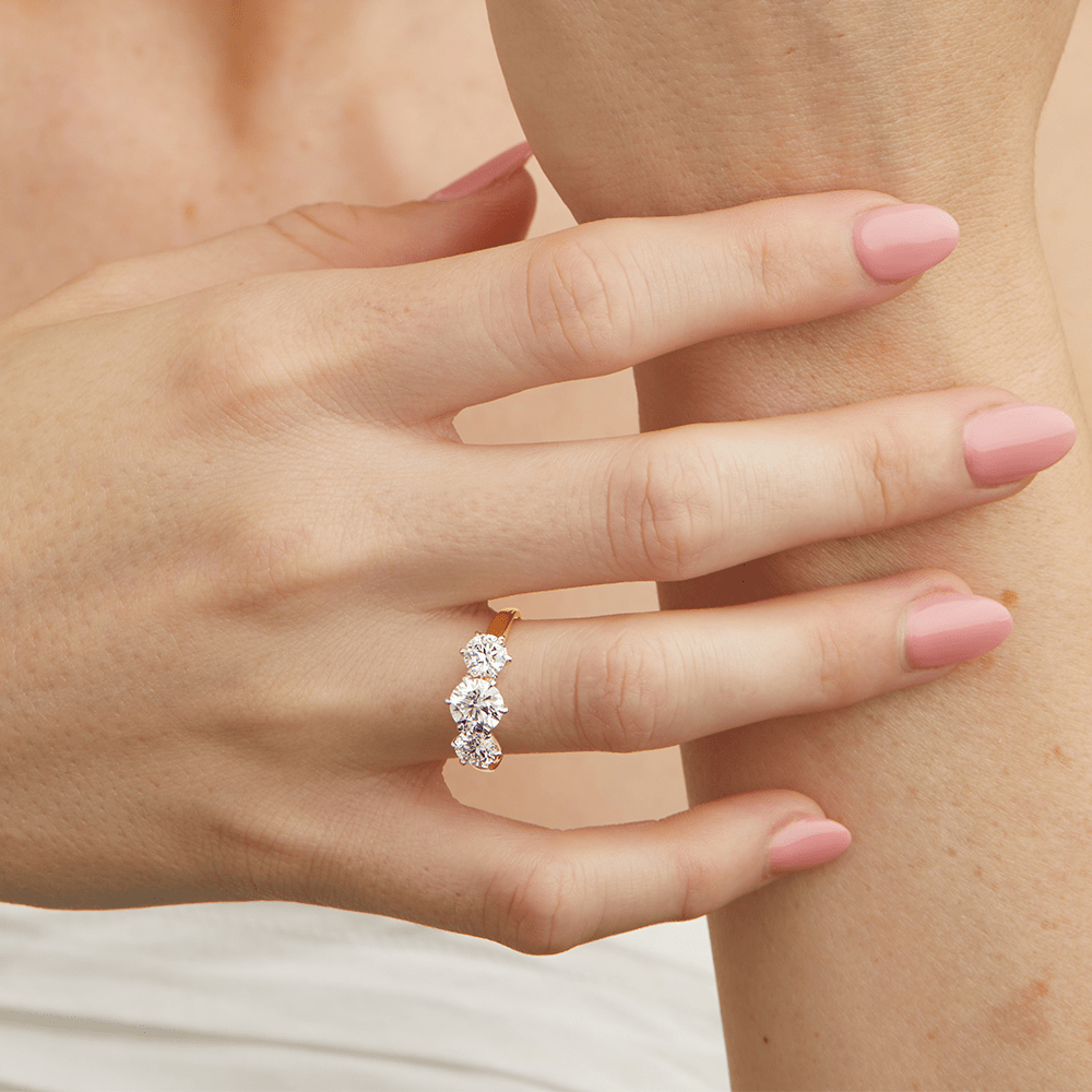 Three Stone Traditional Bridal Ring with 2.00tw of Laboratory-Grown Diamonds in 18kt Yellow Gold Rings Bevilles 