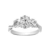 Triple Oval Stone ring with 2.00ct of Laboratory Grown Diamonds in 18ct White Gold Bevilles Jewellers 