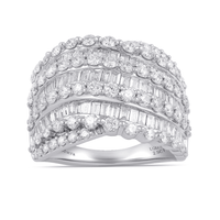 Multi Row Channel Ring with 2.50ct of Laboratory Grown Diamonds in 9ct White Gold Bevilles Jewellers 