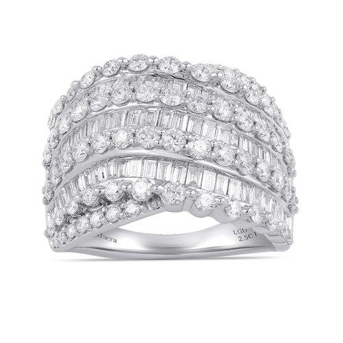 Multi Row Channel Ring with 2.50ct of Laboratory Grown Diamonds in 9ct White Gold Bevilles Jewellers 
