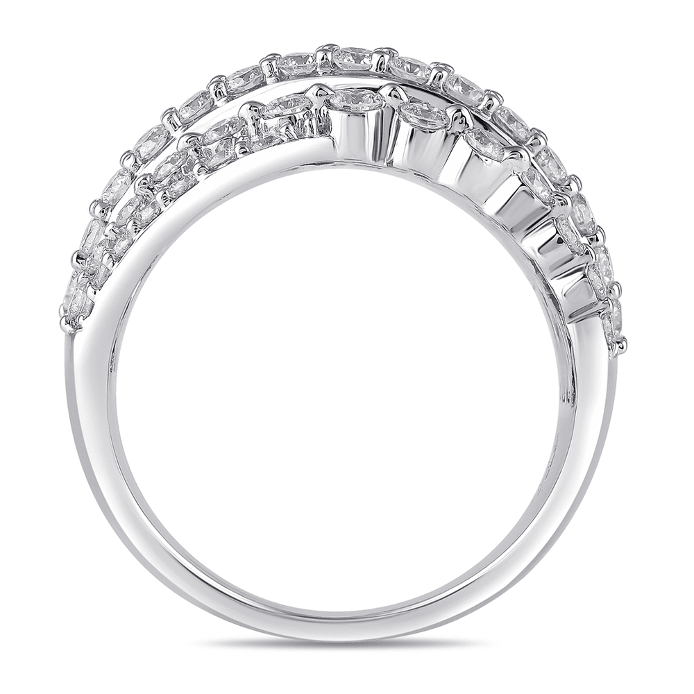 Multi Row Channel Ring with 2.50ct of Laboratory Grown Diamonds in 9ct White Gold Bevilles Jewellers 