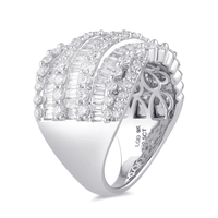 Multi Row Channel Ring with 2.50ct of Laboratory Grown Diamonds in 9ct White Gold Bevilles Jewellers 