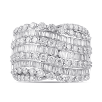 Multi Row Channel Ring with 2.50ct of Laboratory Grown Diamonds in 9ct White Gold Bevilles Jewellers 