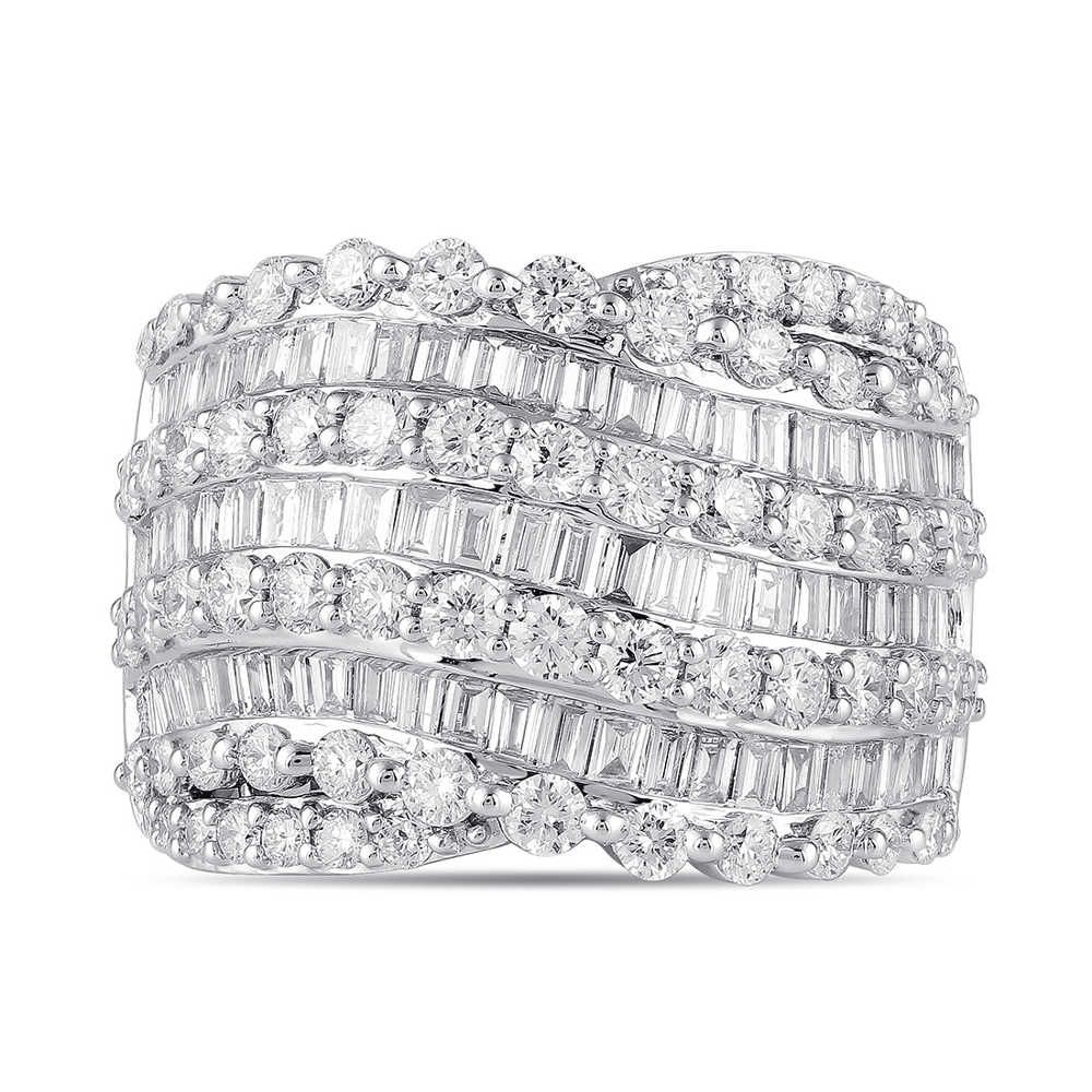 Multi Row Channel Ring with 2.50ct of Laboratory Grown Diamonds in 9ct White Gold Bevilles Jewellers 