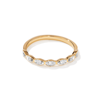 Marquise Shape Stacker Ring with 0.10tw of Diamonds in 9kt Yellow Gold Rings Bevilles 