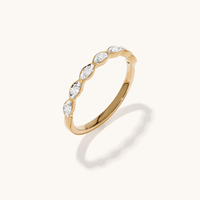Marquise Shape Stacker Ring with 0.10tw of Diamonds in 9kt Yellow Gold Rings Bevilles 
