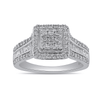 Square Look Halo Ring with 0.60ct of Diamonds in 9ct White Gold Bevilles Jewellers 