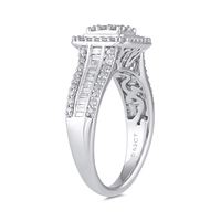 Square Look Halo Ring with 0.60ct of Diamonds in 9ct White Gold Bevilles Jewellers 
